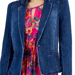 INC International Concepts Dark Blue Denim Blazer